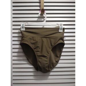 NWT Newport News olive green full coverage Bikini bottom Swim wear women's sz 6